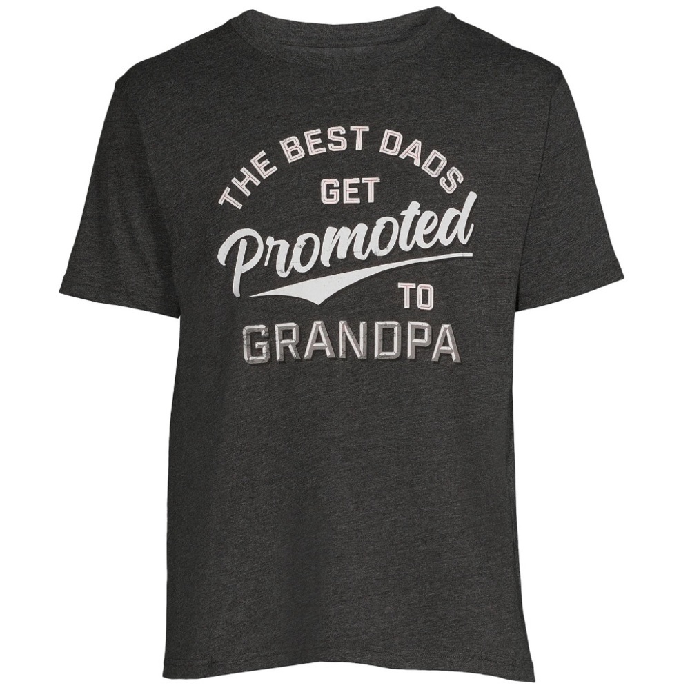 Way to Celebrate Promoted to Grandpa Men's Graphic Tee, Size S